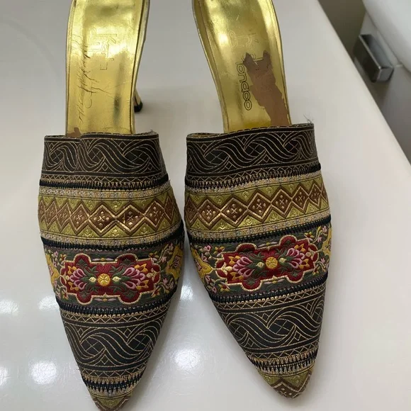 Richly Embroidered mules size 10 - Picture 8 of 11